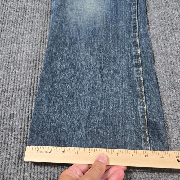 Vintage Banana Republic Jeans Mens 38x30 Blue Bootcut Whiskered Denim‎ Y2K 38x28 - Picture 10 of 13